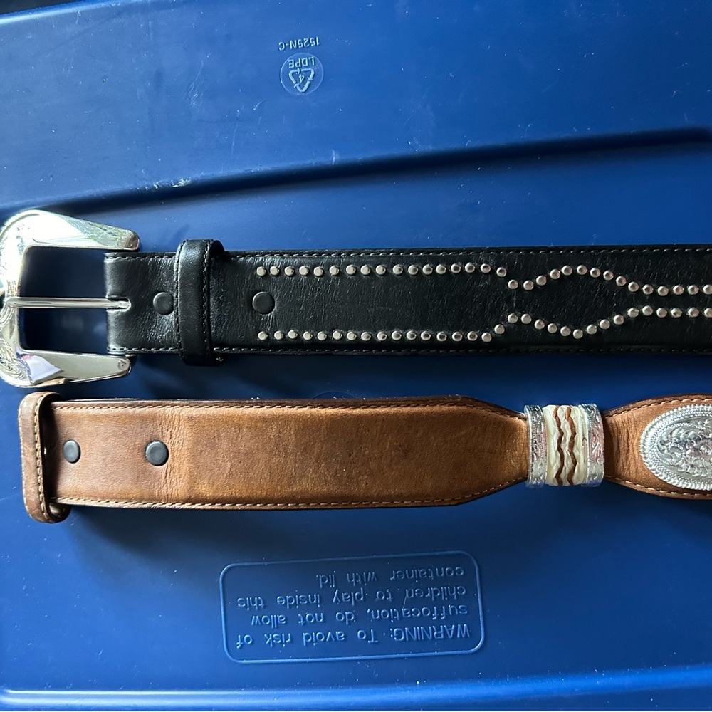 Tony Lama Men’s EUC Black and Brown Belts